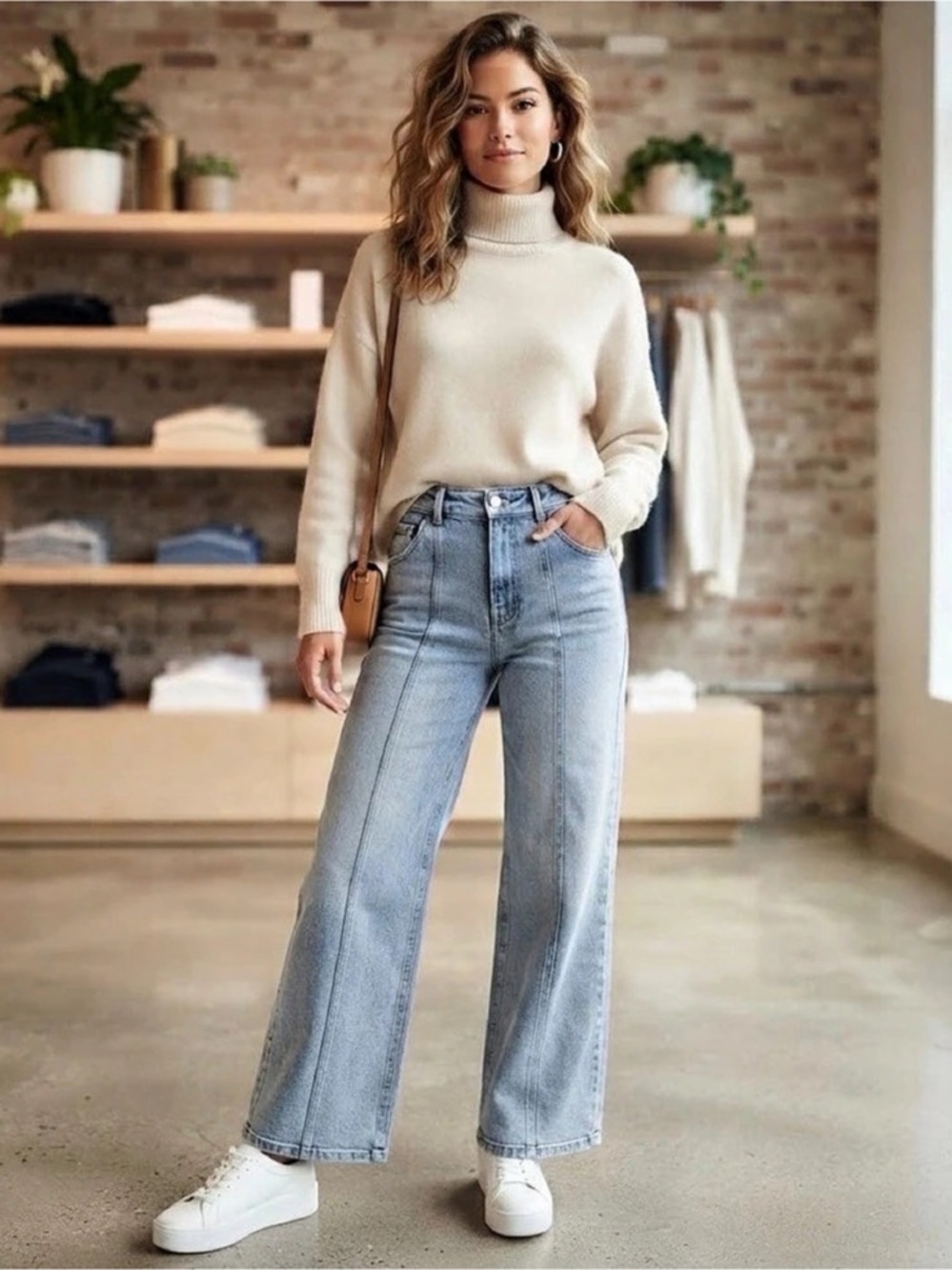 Michael Kors Womens Light Wash Wide Leg Denim Jeans Seamed Size 8 NWT